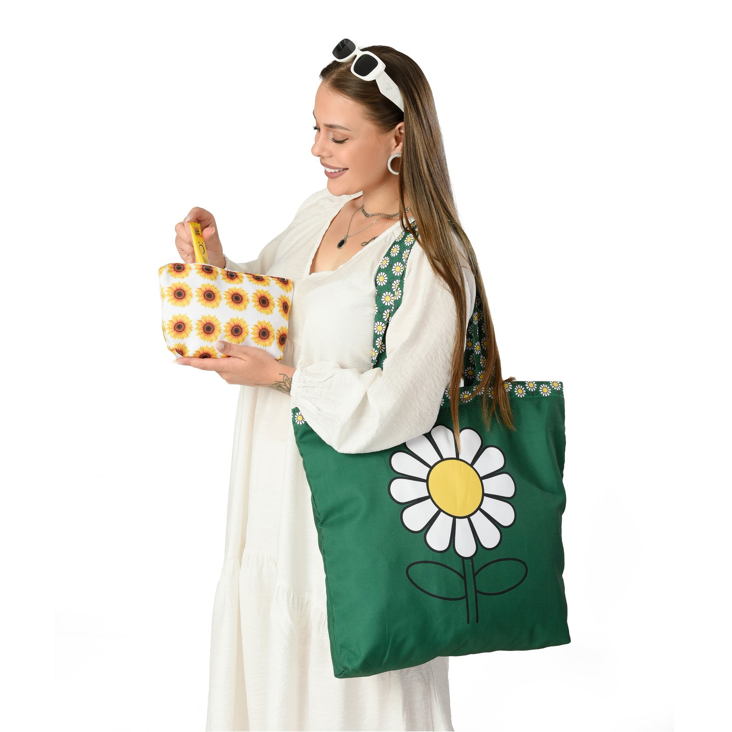 Sun Flower Tote Bag + Free Makeup Bag
