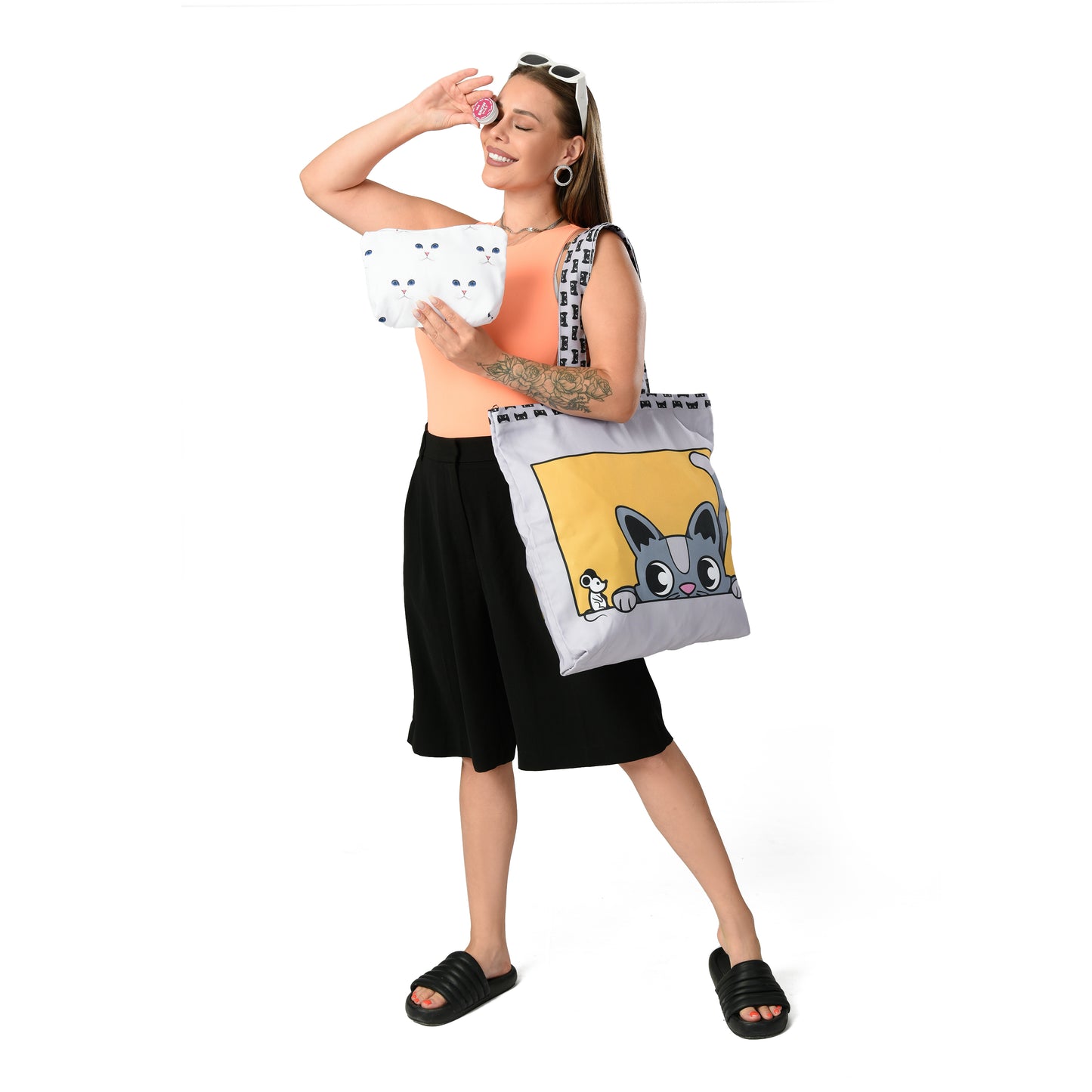 Cat & Mouse Tote Bag + Free Makeup Bag