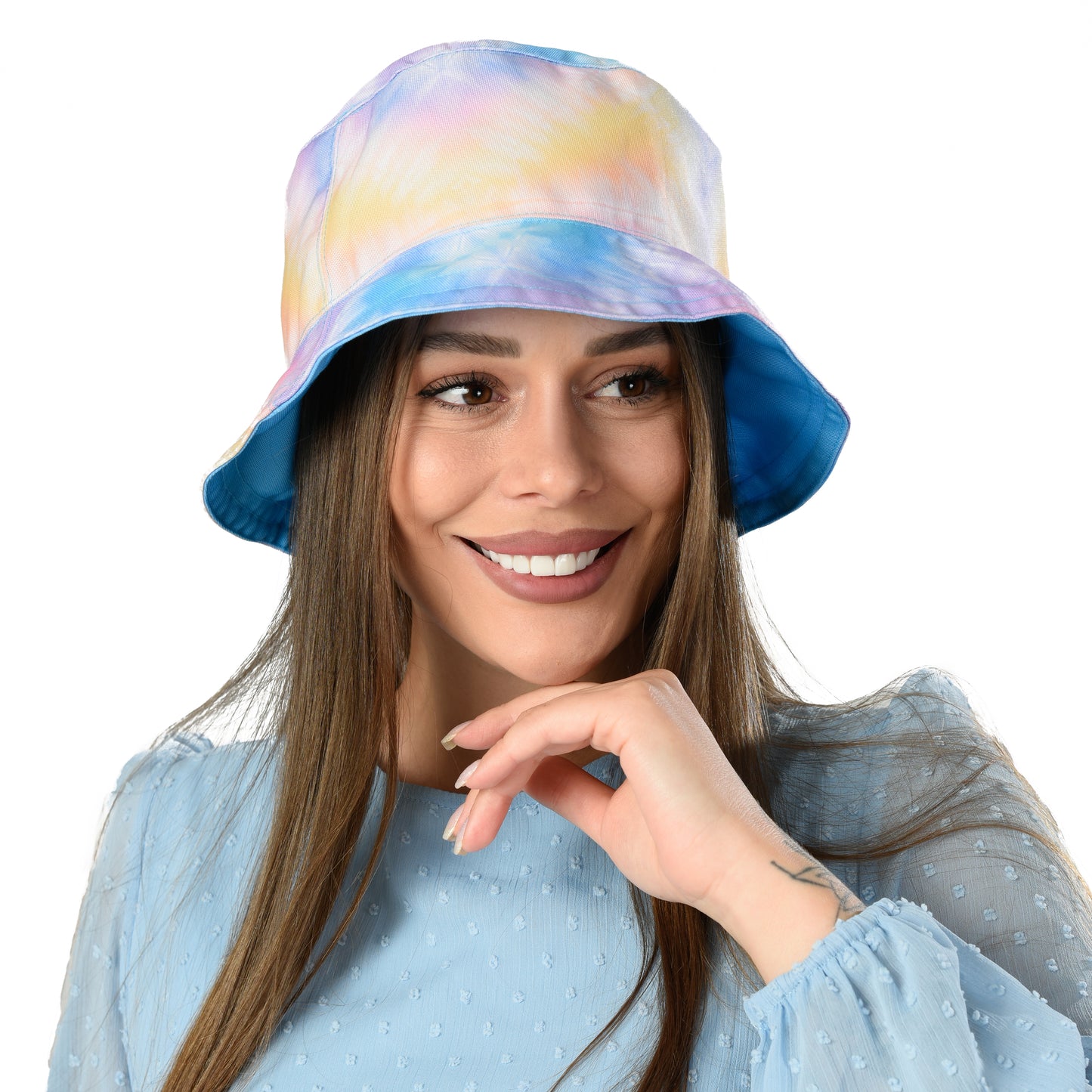 blue - tie dye Bucket Hat