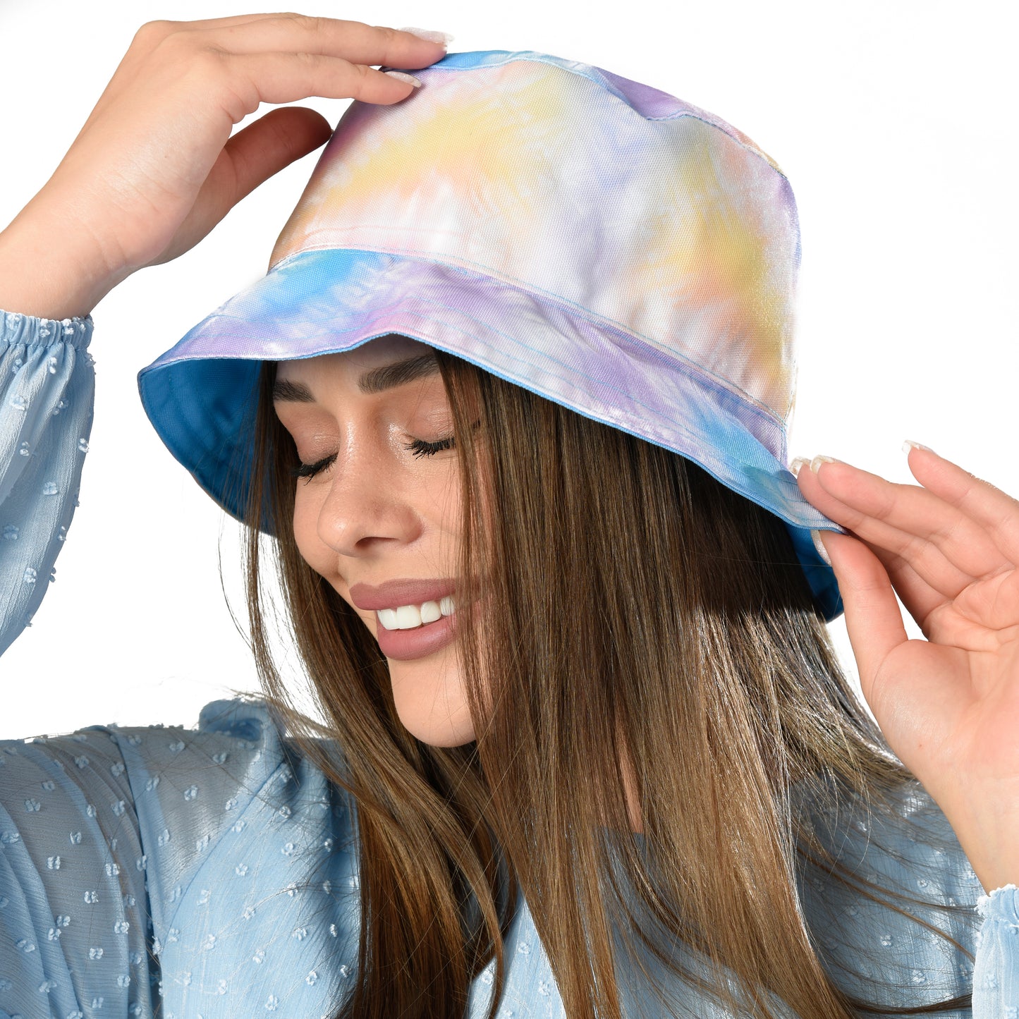 blue - tie dye Bucket Hat