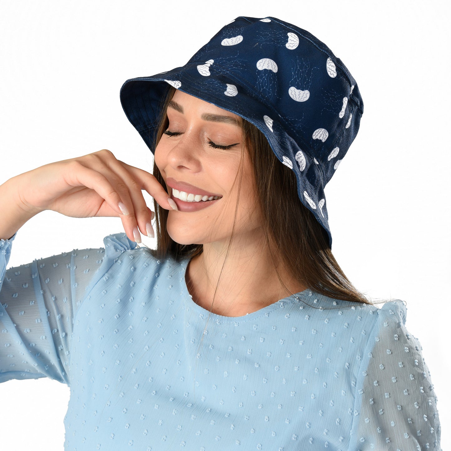 Navy-jellyfish Bucket Hat