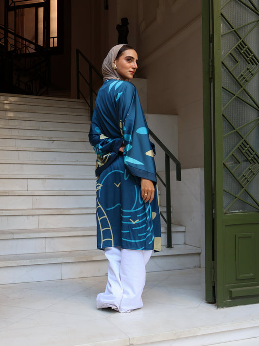 Azure Palm Kimono