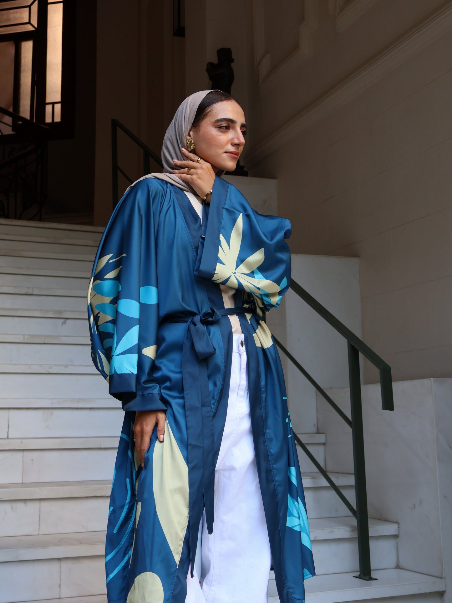 Azure Palm Kimono