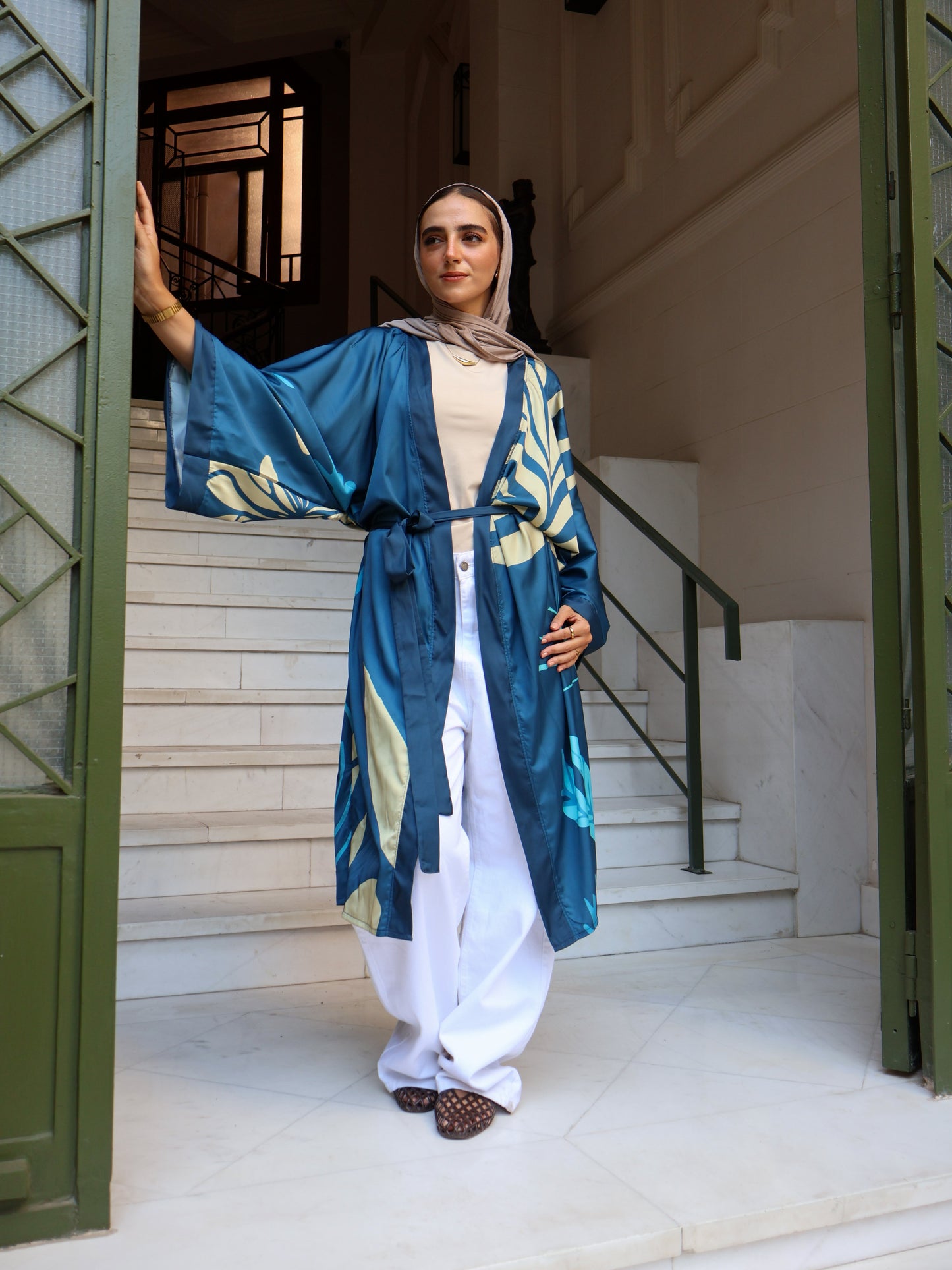 Azure Palm Kimono