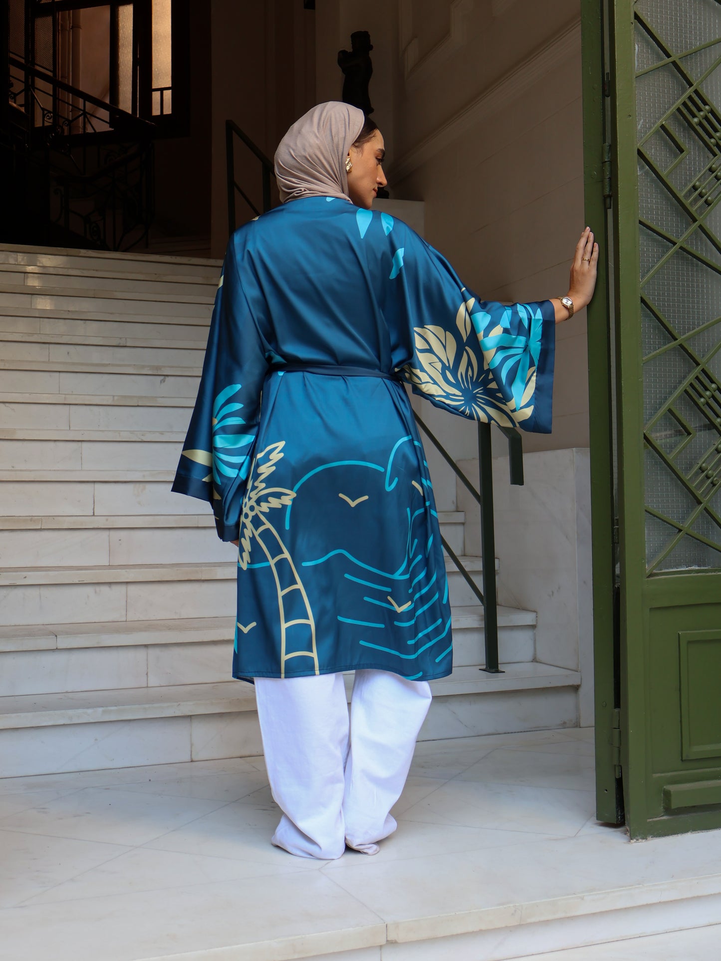 Azure Palm Kimono