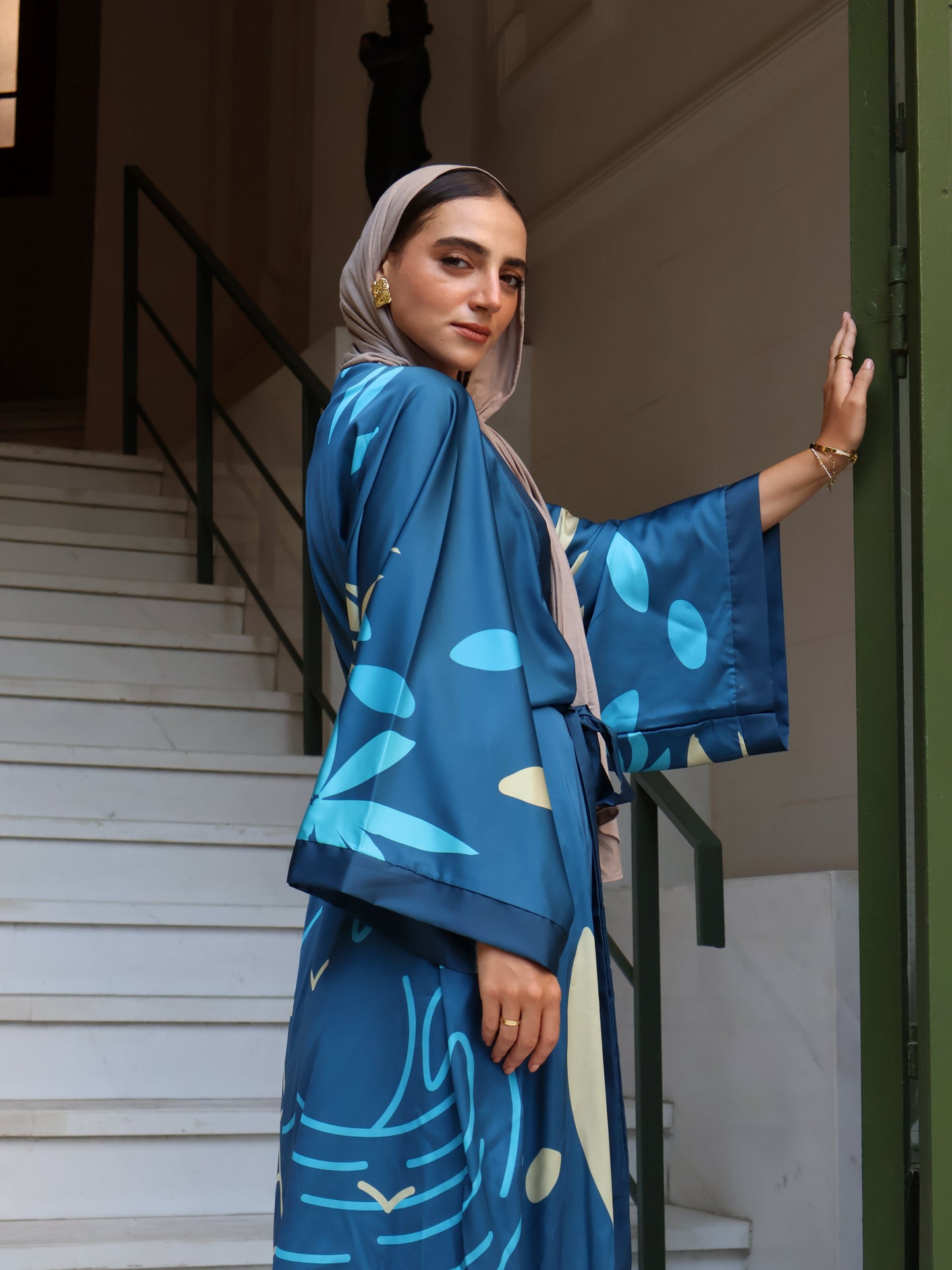 Azure Palm Kimono