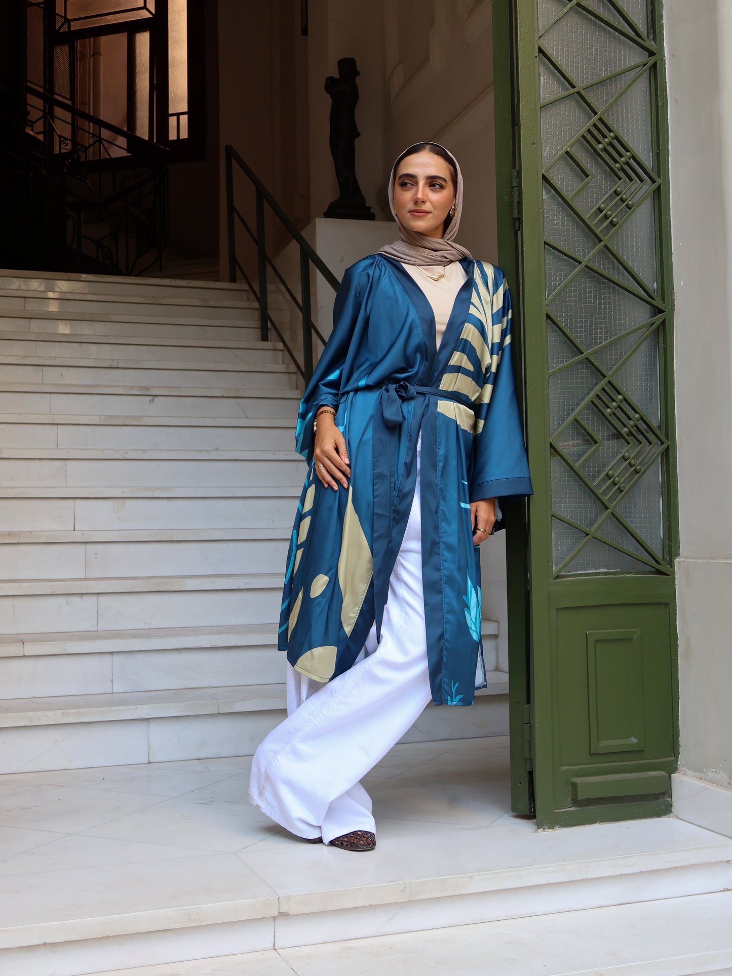 Azure Palm Kimono